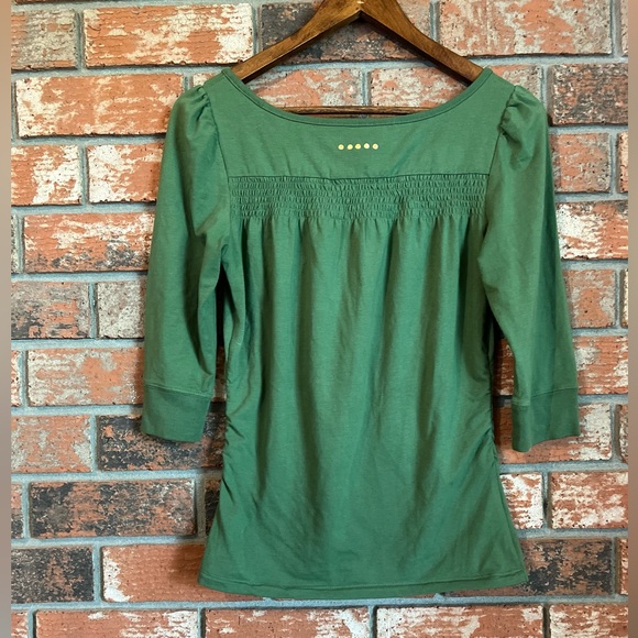 COOGI Embellished Ruched Sides Shirt Olive Green Size M - Picture 7 of 8